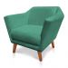 Poltrona Decorativa Pérsia Suede Azul Turquesa Pés Chanfrado Castanho - Pallazio