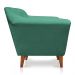 Poltrona Decorativa Pérsia Suede Azul Turquesa Pés Chanfrado Castanho - Pallazio
