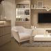 Poltrona Decorativa Pérsia Suede Bege Pés Chanfrado Castanho - Pallazio