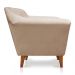 Poltrona Decorativa Pérsia Suede Bege Pés Chanfrado Castanho - Pallazio