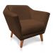 Poltrona Decorativa Pérsia Suede Marrom Pés Chanfrado Castanho - Pallazio