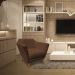 Poltrona Decorativa Pérsia Suede Marrom Pés Chanfrado Castanho - Pallazio