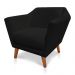Poltrona Decorativa Pérsia Suede Preto Pés Chanfrado Castanho - Pallazio