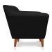 Poltrona Decorativa Pérsia Suede Preto Pés Chanfrado Castanho - Pallazio