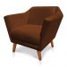 Poltrona Decorativa Pérsia Suede Terracota Pés Chanfrado Castanho - Pallazio