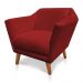 Poltrona Decorativa Pérsia Suede Vermelho Pés Chanfrado Castanho - Pallazio