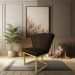Poltrona Flor Corano Marrom Base Metálica Industrial Dourado - Pallazio