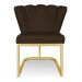 Poltrona Flor Corano Marrom Base Metálica Industrial Dourado - Pallazio