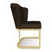 Poltrona Flor Corano Marrom Base Metálica Industrial Dourado - Pallazio