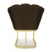 Poltrona Flor Corano Marrom Base Metálica Industrial Dourado - Pallazio