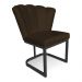 Poltrona Flor Corano Marrom Base Metálica Industrial Preto - Pallazio