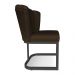 Poltrona Flor Corano Marrom Base Metálica Industrial Preto - Pallazio