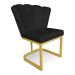 Poltrona Flor Corano Preto Base Metálica Industrial Dourado - Pallazio