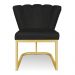 Poltrona Flor Corano Preto Base Metálica Industrial Dourado - Pallazio