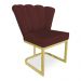 Poltrona Flor Veludo Marsala Base Metálica Industrial Dourado - Pallazio