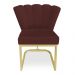 Poltrona Flor Veludo Marsala Base Metálica Industrial Dourado - Pallazio
