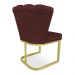 Poltrona Flor Veludo Marsala Base Metálica Industrial Dourado - Pallazio