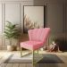 Poltrona Flor Veludo Rosê Base Metálica Industrial Dourado - Pallazio