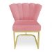 Poltrona Flor Veludo Rosê Base Metálica Industrial Dourado - Pallazio