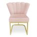 Poltrona Flor Veludo Rosa Bebê Base Metálica Industrial Dourado - Pallazio