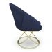 Poltrona Luxo Alana Suede Azul Marinho Base de Ferro Dourado - Pallazio