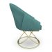 Poltrona Luxo Alana Suede Azul Turquesa Base de Ferro Dourado - Pallazio