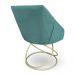 Poltrona Luxo Alana Suede Azul Turquesa Base de Ferro Dourado - Pallazio