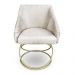 Poltrona Luxo Alana Suede Base de Ferro Dourado - Pallazio