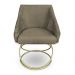 Poltrona Luxo Alana Suede Marrom Rato Base de Ferro Dourado - Pallazio