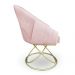 Poltrona Luxo Alana Suede Rosa Bebê Base de Ferro Dourado - Pallazio