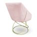 Poltrona Luxo Alana Suede Rosa Bebê Base de Ferro Dourado - Pallazio