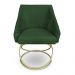 Poltrona Luxo Alana Suede Verde Base de Ferro Dourado - Pallazio