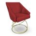 Poltrona Luxo Alana Suede Vermelho Base de Ferro Dourado - Pallazio