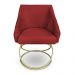 Poltrona Luxo Alana Suede Vermelho Base de Ferro Dourado - Pallazio