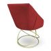 Poltrona Luxo Alana Suede Vermelho Base de Ferro Dourado - Pallazio