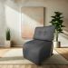 Poltrona Luxo Aurora Linho Grafite Base de Ferro Dourado - Pallazio