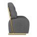 Poltrona Luxo Aurora Linho Grafite Base de Ferro Dourado - Pallazio