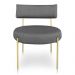 Poltrona Luxo Elora Linho Grafite Pés de Ferro Dourado - Pallazio