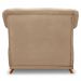 Poltrona Para Sala de Estar Vênus Suede Bege Pés Castanho - Pallazio