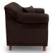 Poltrona Para Sala de Estar Vênus Suede Marrom Café Pés Castanho - Pallazio