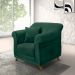 Poltrona Para Sala de Estar Vênus Veludo Verde Floresta Pés Castanho - Pallazio