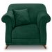 Poltrona Para Sala de Estar Vênus Veludo Verde Floresta Pés Castanho - Pallazio