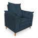 Poltrona de Amamentação com Puff Laura Suede Azul Marinho - Pallazio