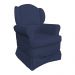 Poltrona de Amamentação com Puff Serena Suede Azul Marinho - Pallazio