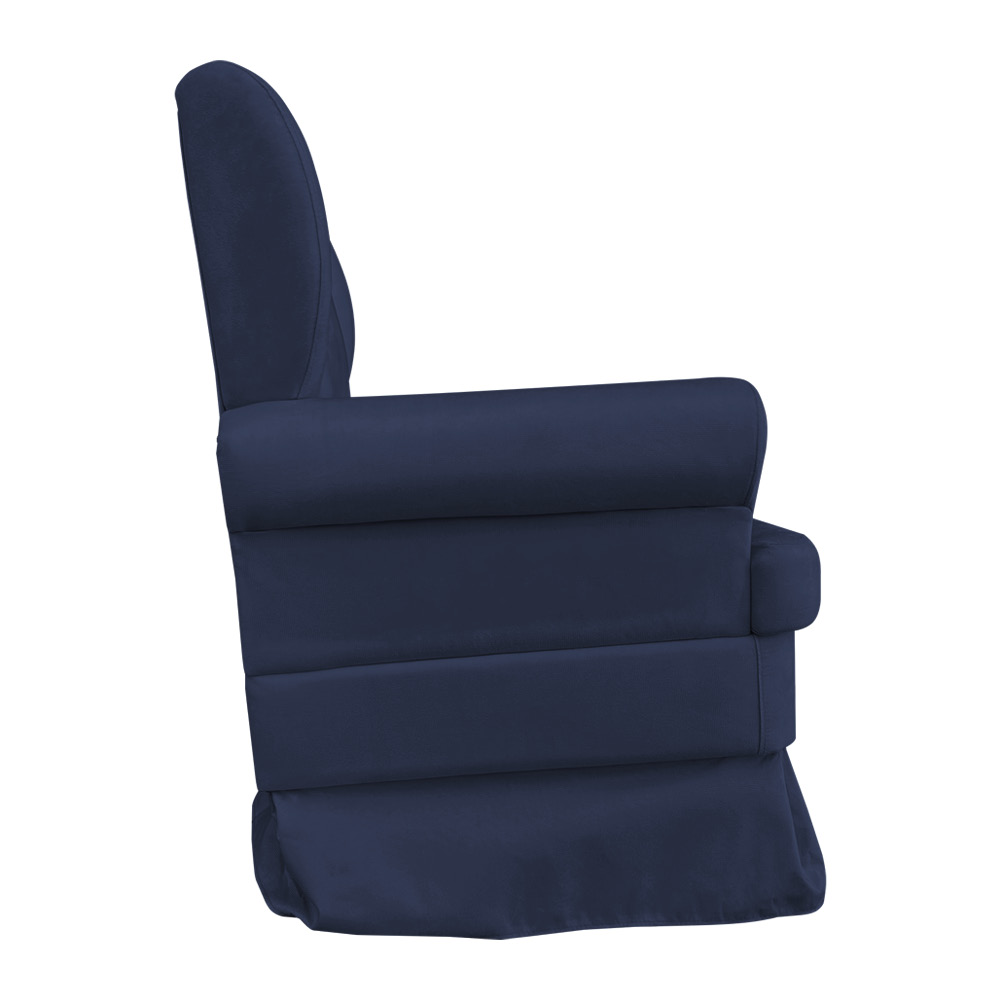 Poltrona de Amamentação com Puff Serena Suede Azul Marinho - Pallazio