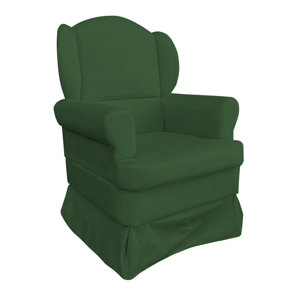 Poltrona de Amamentação com Puff Serena Suede Verde - Pallazio