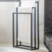 Porta Toalha Para 3 Toalhas Eleganza 50 cm Metal Preto - Pallazio