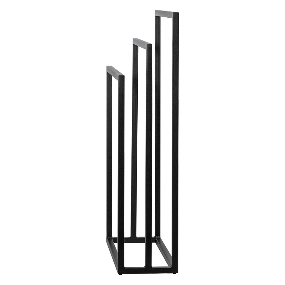 Porta Toalha Para 3 Toalhas Eleganza 50 cm Metal Preto - Pallazio