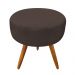 Puff Banqueta Redonda Nina Suede Marrom Pés Palito Castanho - Pallazio