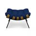 Puff Costela Suede Azul Marinho Base Metálica - Pallazio